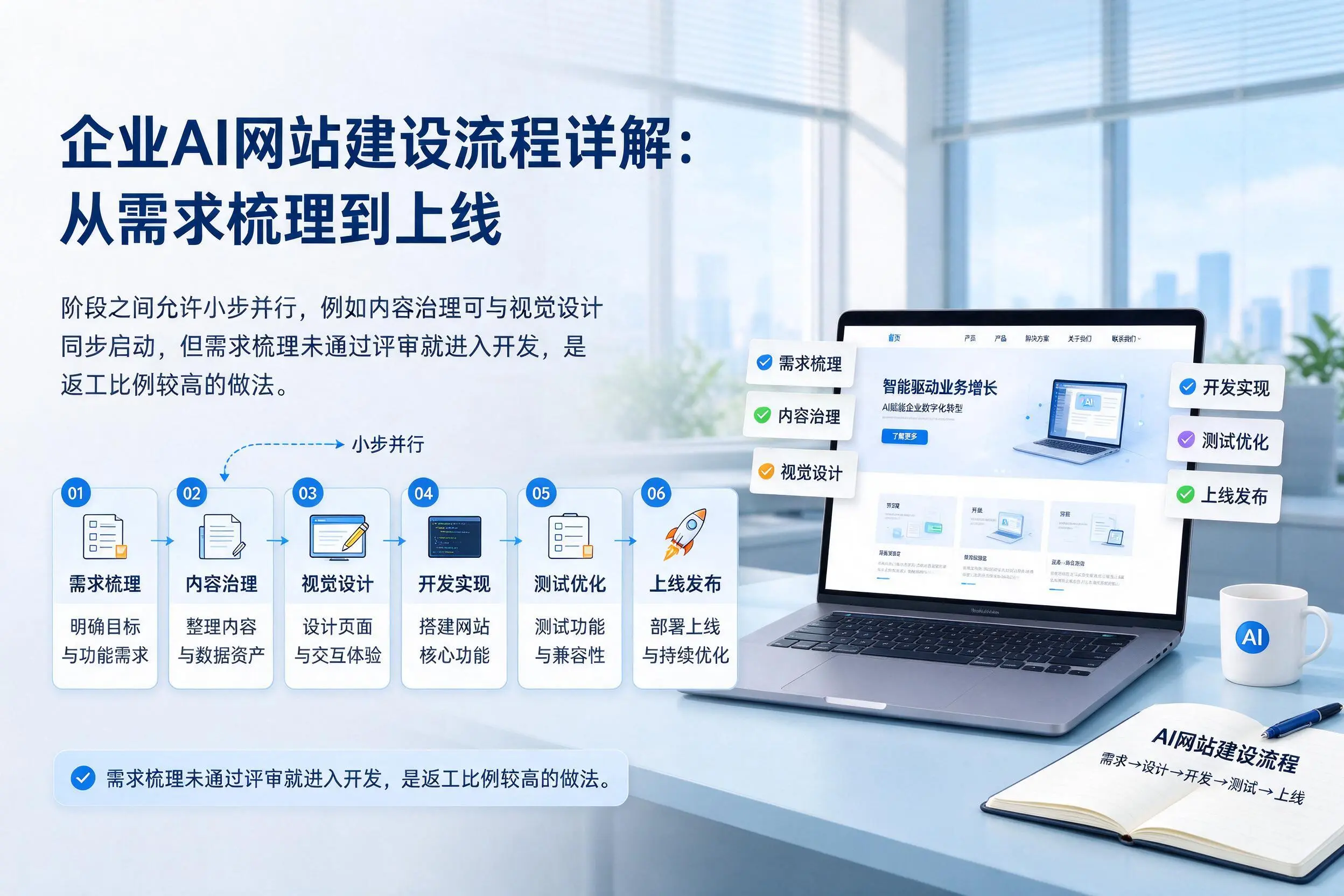 北京企业AI网站建设流程详解：从需求梳理到上线