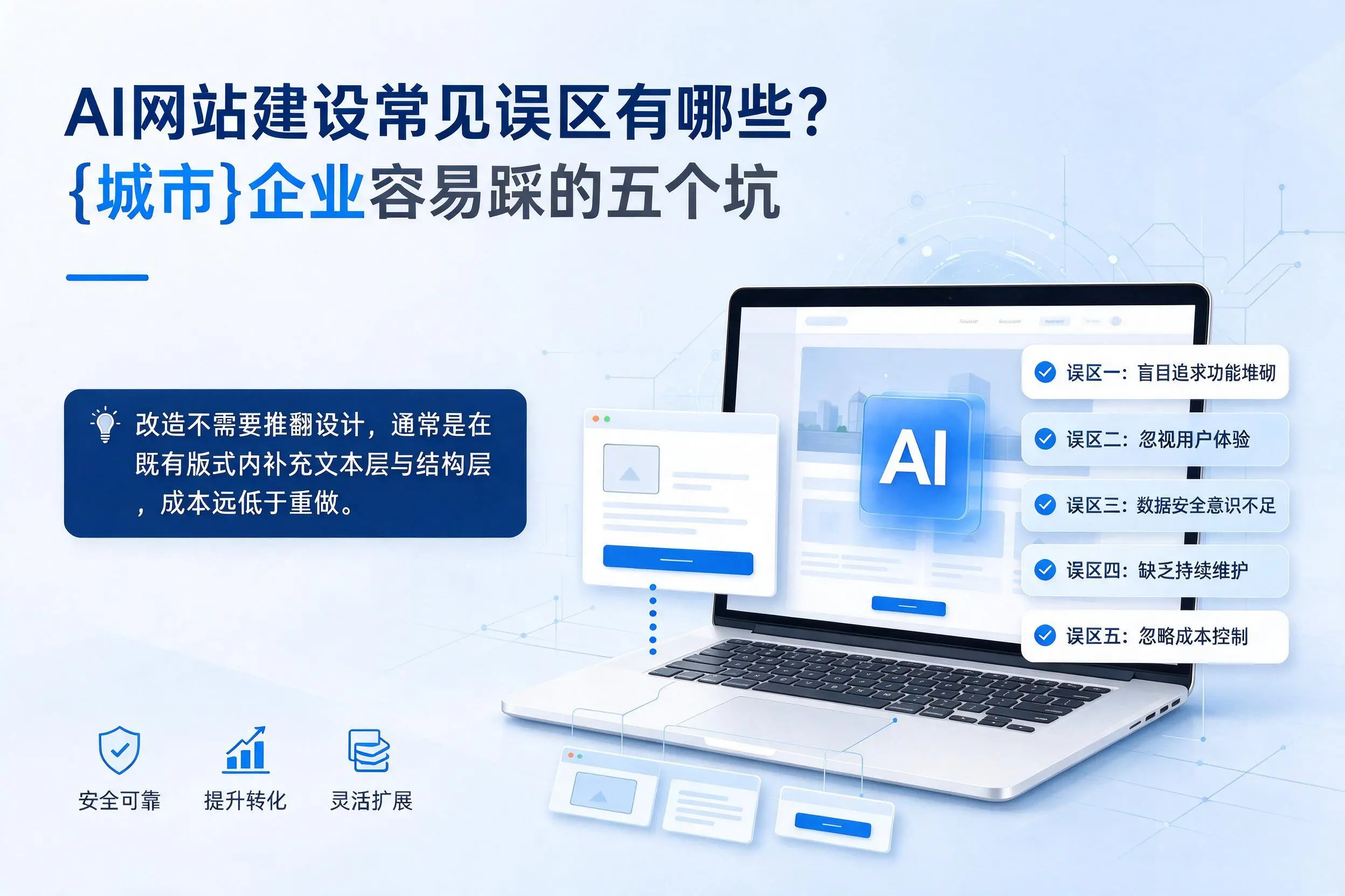 AI网站建设常见误区有哪些?北京企业容易踩的五个坑