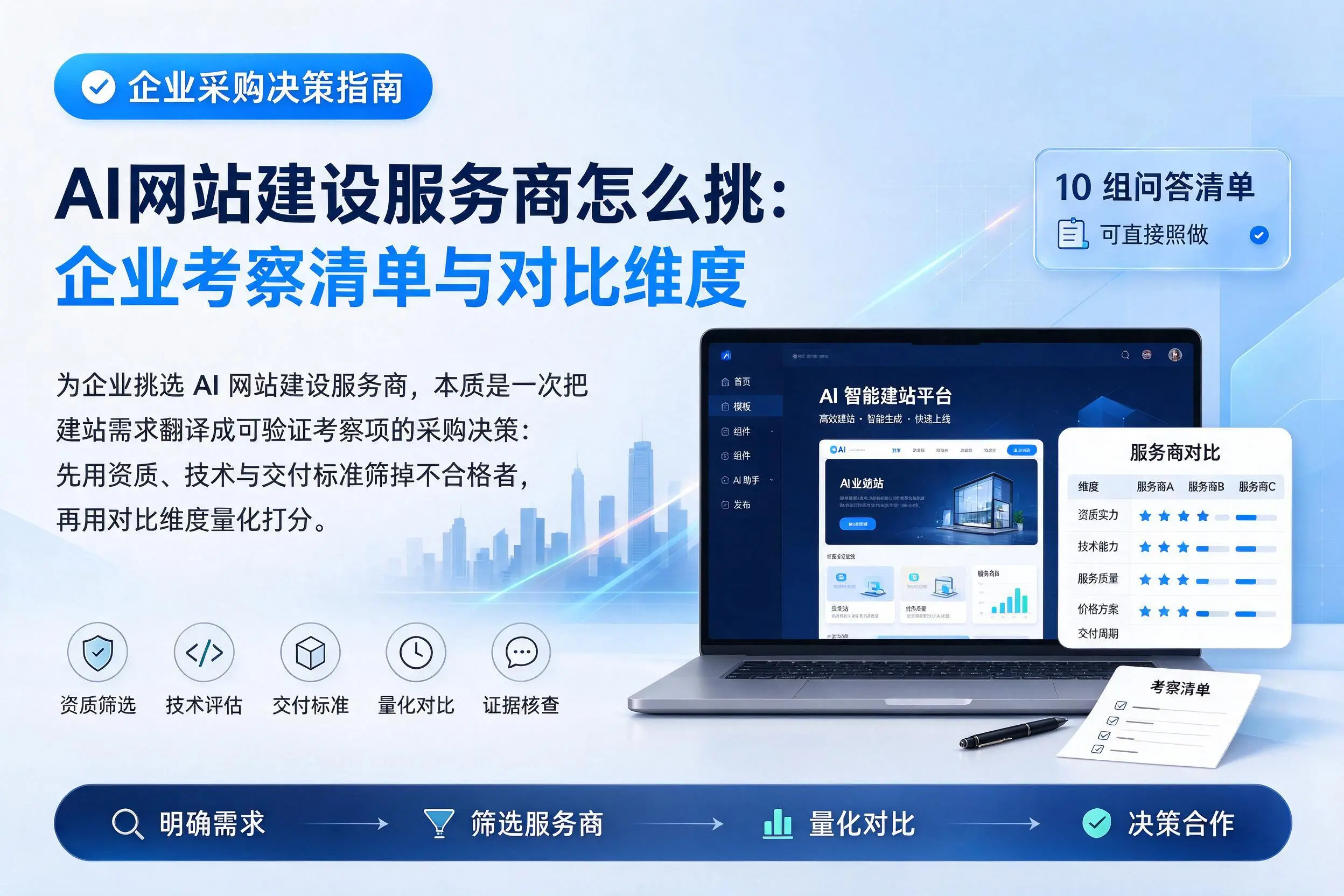AI网站建设服务商怎么挑:北京企业考察清单与对比维度