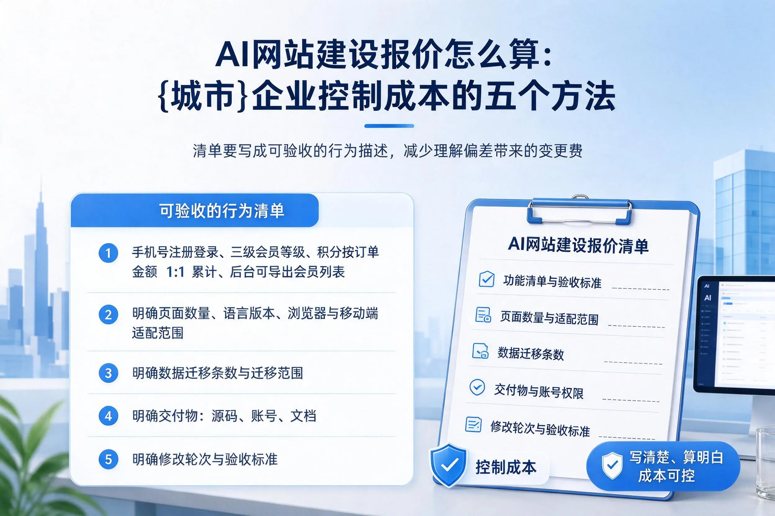 AI网站建设报价怎么算:北京企业控制成本的五个方法